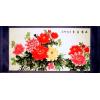 Chinese Feng Shui Peony Flowers Scroll Painting