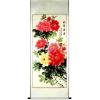 Chinese Peony Flowers Feng Shui Scroll Painting